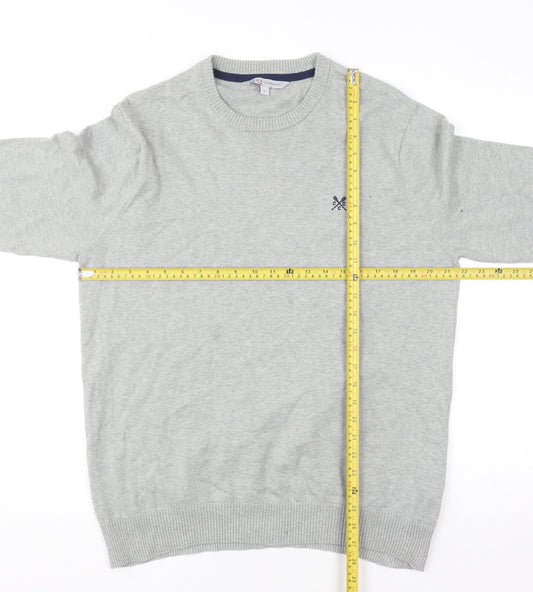 Crew Clothing Co. Men's Grey Cotton Crew Neck Jumper Size L