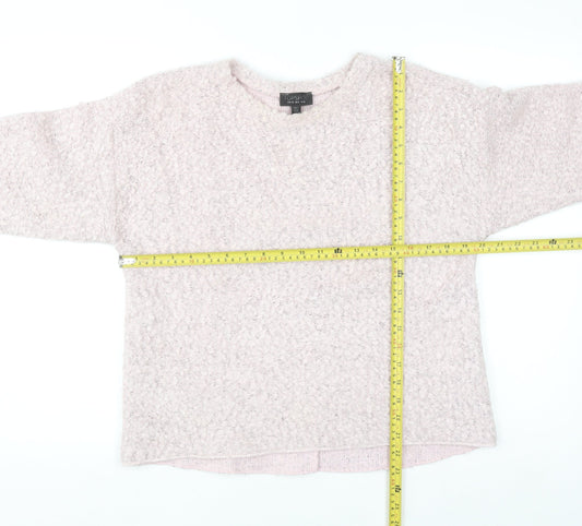 Topshop Women Pink UK 12 Chunky Knit Pullover Jumper