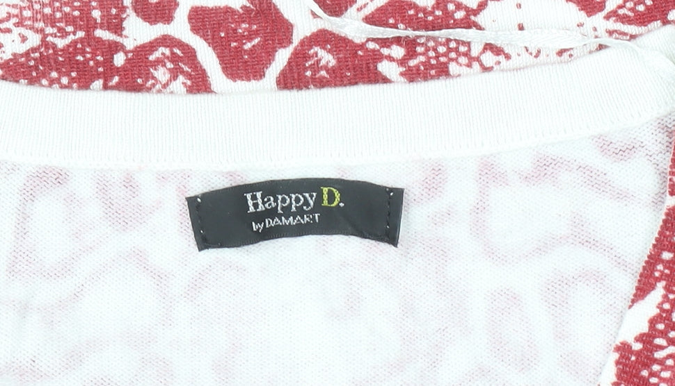 Happy D by Damart Womens Red Animal Print Viscose T-Shirt Size 14/16
