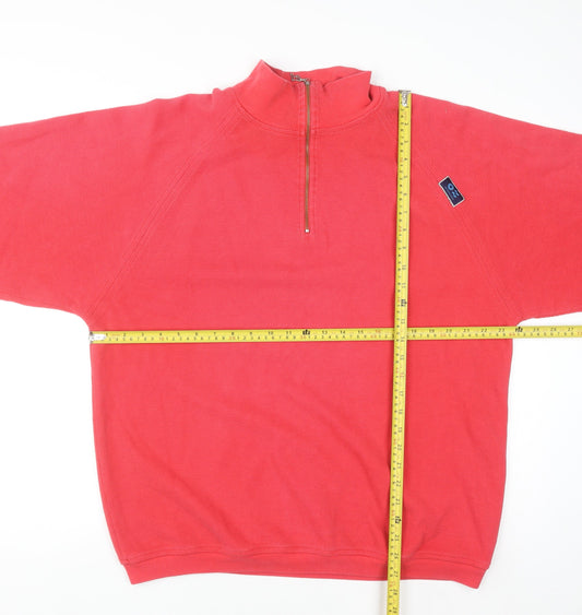 TAO Joy-Sportswear Men's Red XL 1/2 Zip Sweatshirt