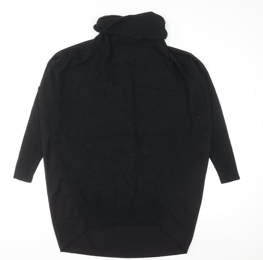 Mint Velvet Women's Black Wool Blend Roll Neck Tunic Top XS
