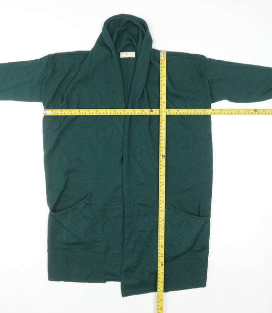 Fat Face Women's Green Wool Blend Long Sleeve Cardigan UK 12