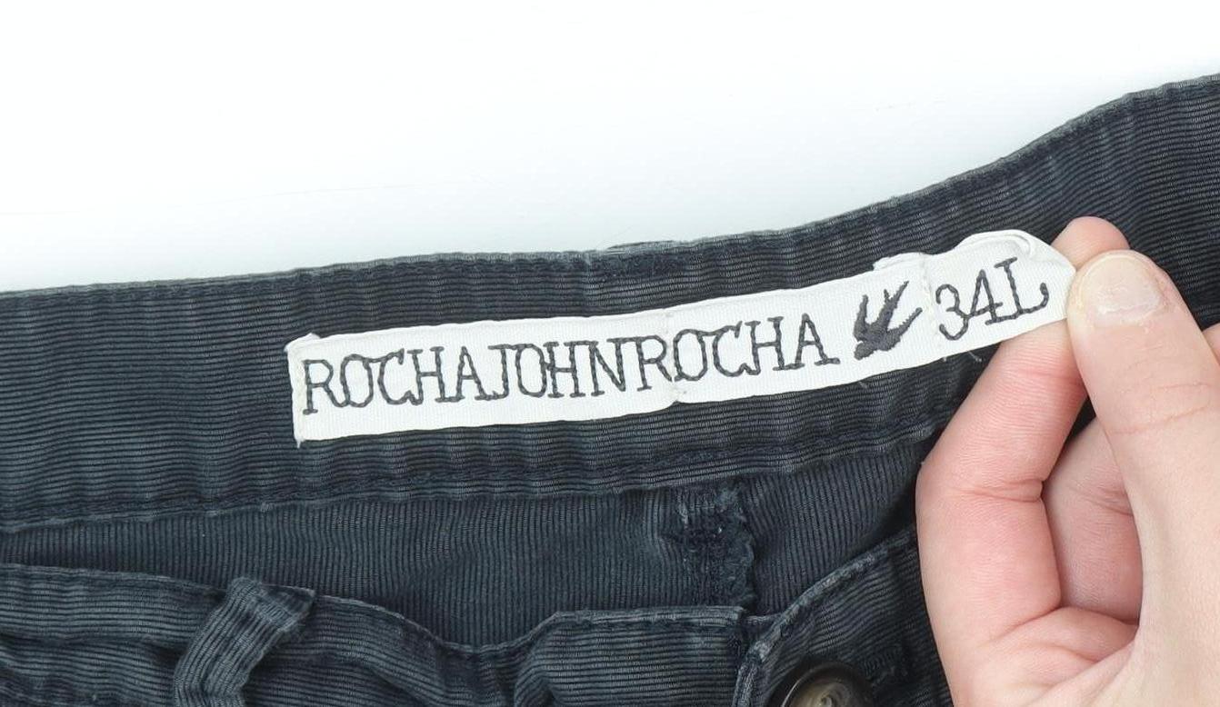 Rocha John Rocha Men's Black 34L Cotton Chino Trousers