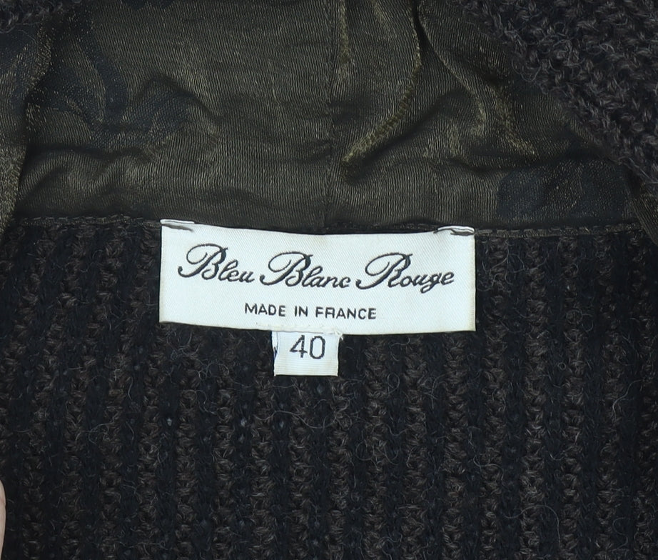 Bleu Blanc Rouge Men's Brown Wool Hooded Full Zip Jumper M