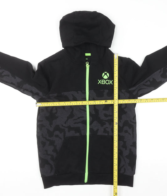 Xbox Boys Black Full Zip Hoodie 11-12 Years Camo Fleece Cotton Blend