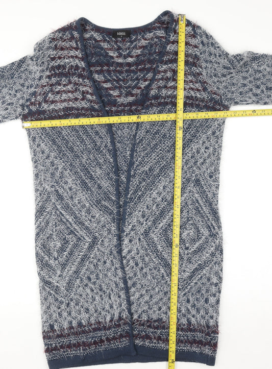 Klass Womens Multicoloured M Open Knit Long Sleeve Cardigan