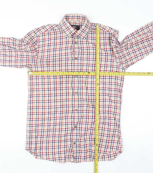 Marks and Spencer Men's Multicoloured Check Cotton Twill Shirt Size 14.5 Regular