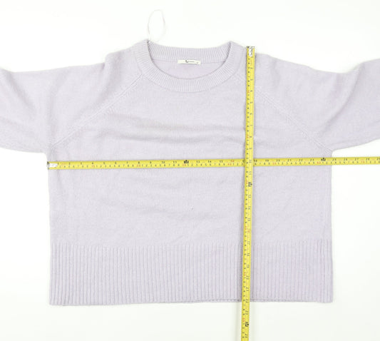 Tu Women Purple Acrylic Blend Crew Neck Pullover Jumper Size 16