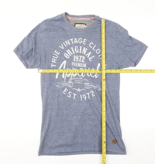Brave Soul Men’s Blue Graphic Vintage 1972 T-Shirt Size S Regular Fit