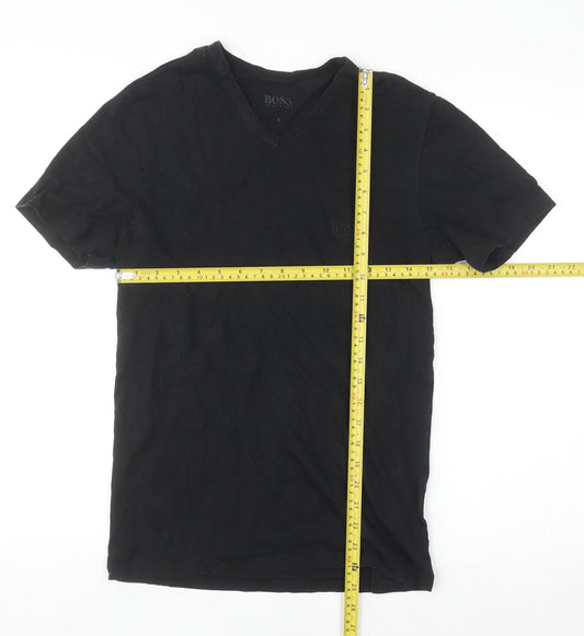 Hugo Boss Men's Black V-Neck Cotton T-Shirt Size S