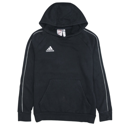 Additional front view of Adidas boys’ black pullover hoodie 13-14 years sports fleece jumper