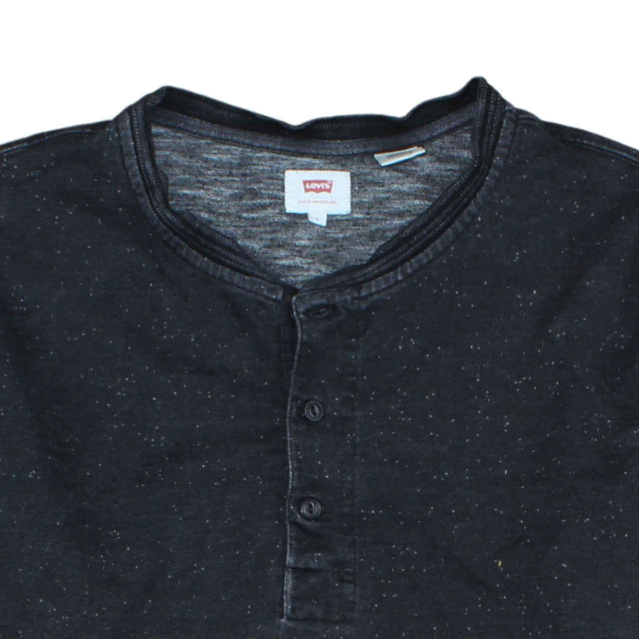 Levi's Men's Black Long Sleeve Henley Cotton T-Shirt Size L