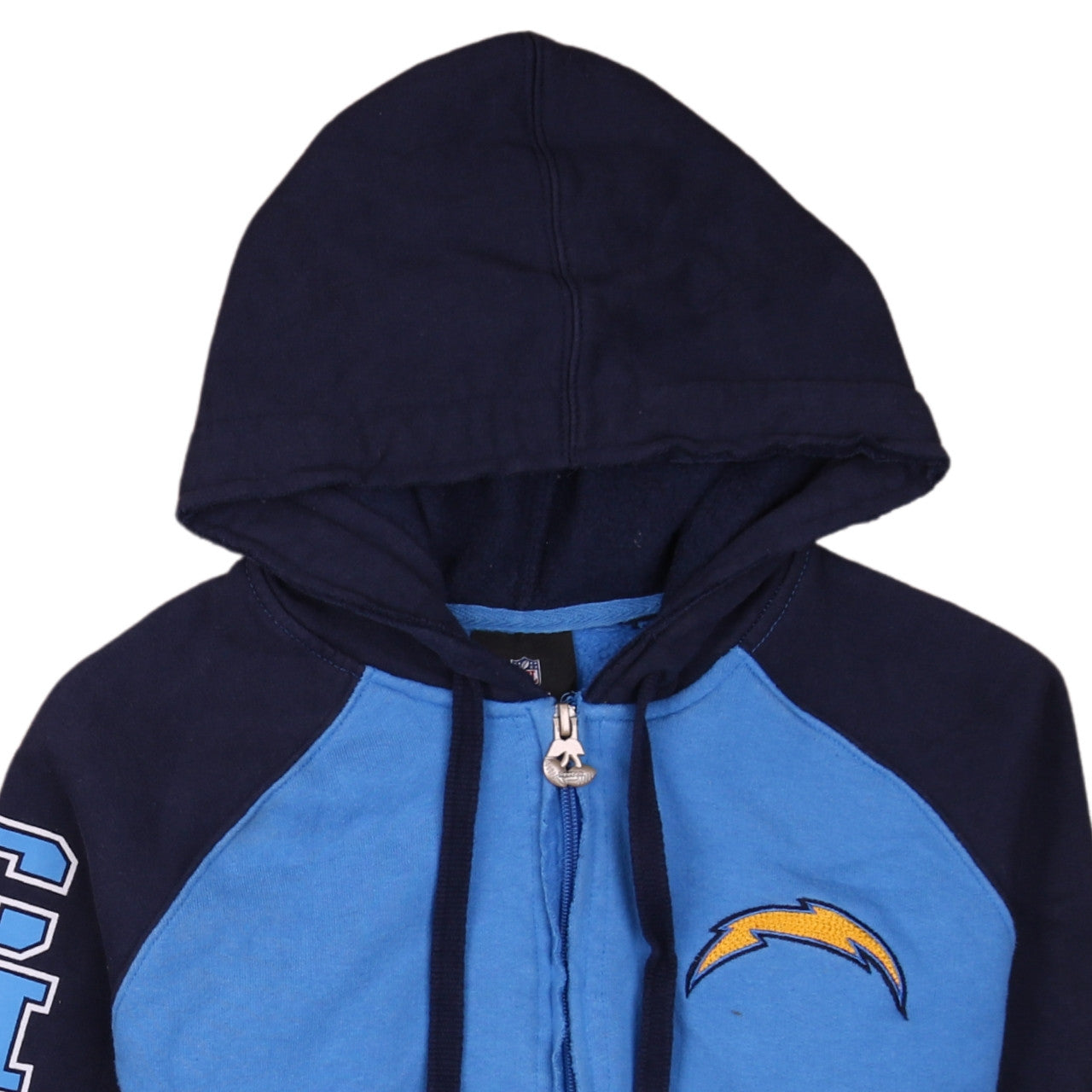Brand and care label for Reebok NFL Team Apparel Blue Full Zip Hoodie unisex m sports fleece