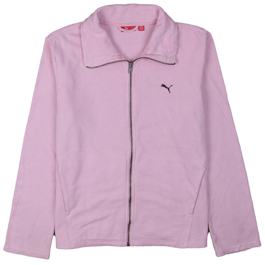 Puma Womens Pink Fleece Full Zip Jacket Size 12