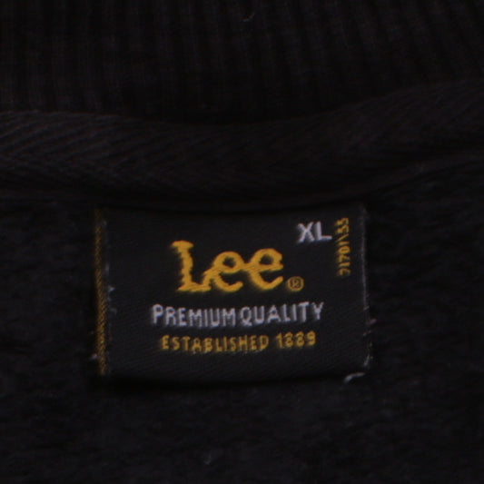 Lee Womens Black 1/2 Zip Sweatshirt XL - Casual Cotton Logo Top