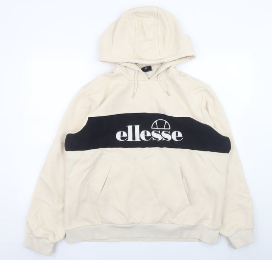 Additional front view of Ellesse Women's Beige Hoodie UK 18 Pullover Hooded Sweatshirt