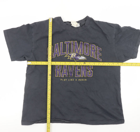 H&M Womens Black Baltimore Ravens Graphic Cotton T-Shirt Size S