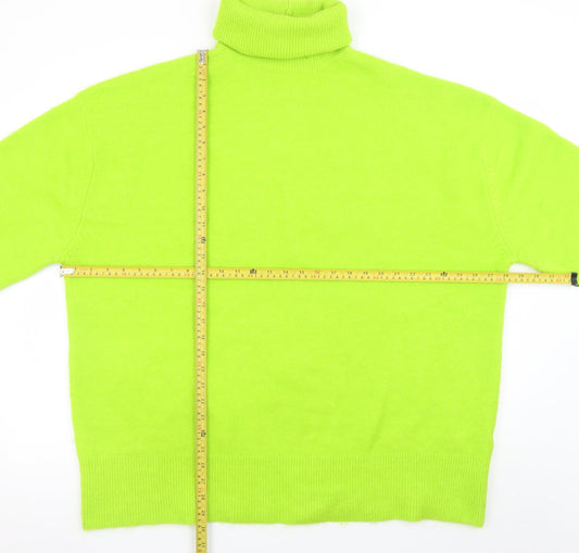 ZARA Women Green Roll Neck Wool Blend Jumper Size 14