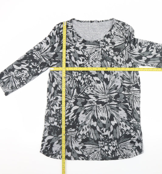 Roman Women Grey Animal Print Jersey Shift Dress Size 12