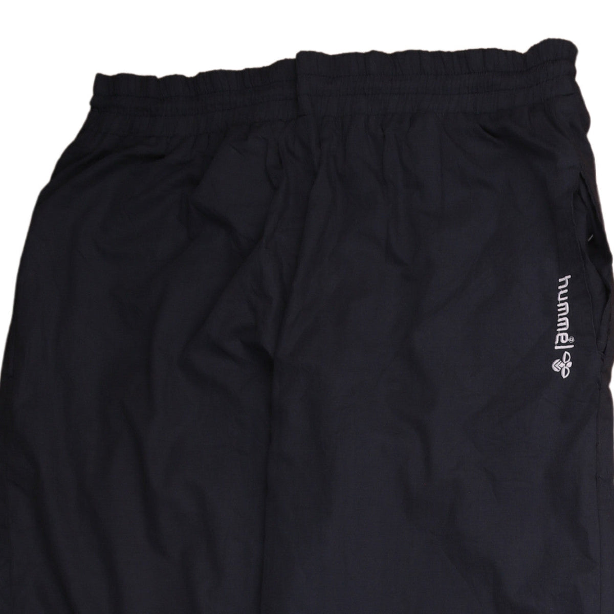 Brand and care label for Hummel Men's Black Track Pants M Lightweight Sports Trousers