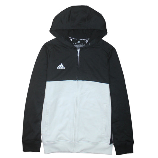 Additional front view of Adidas boys’ black full zip hoodie 13-14 years colourblock sportswear