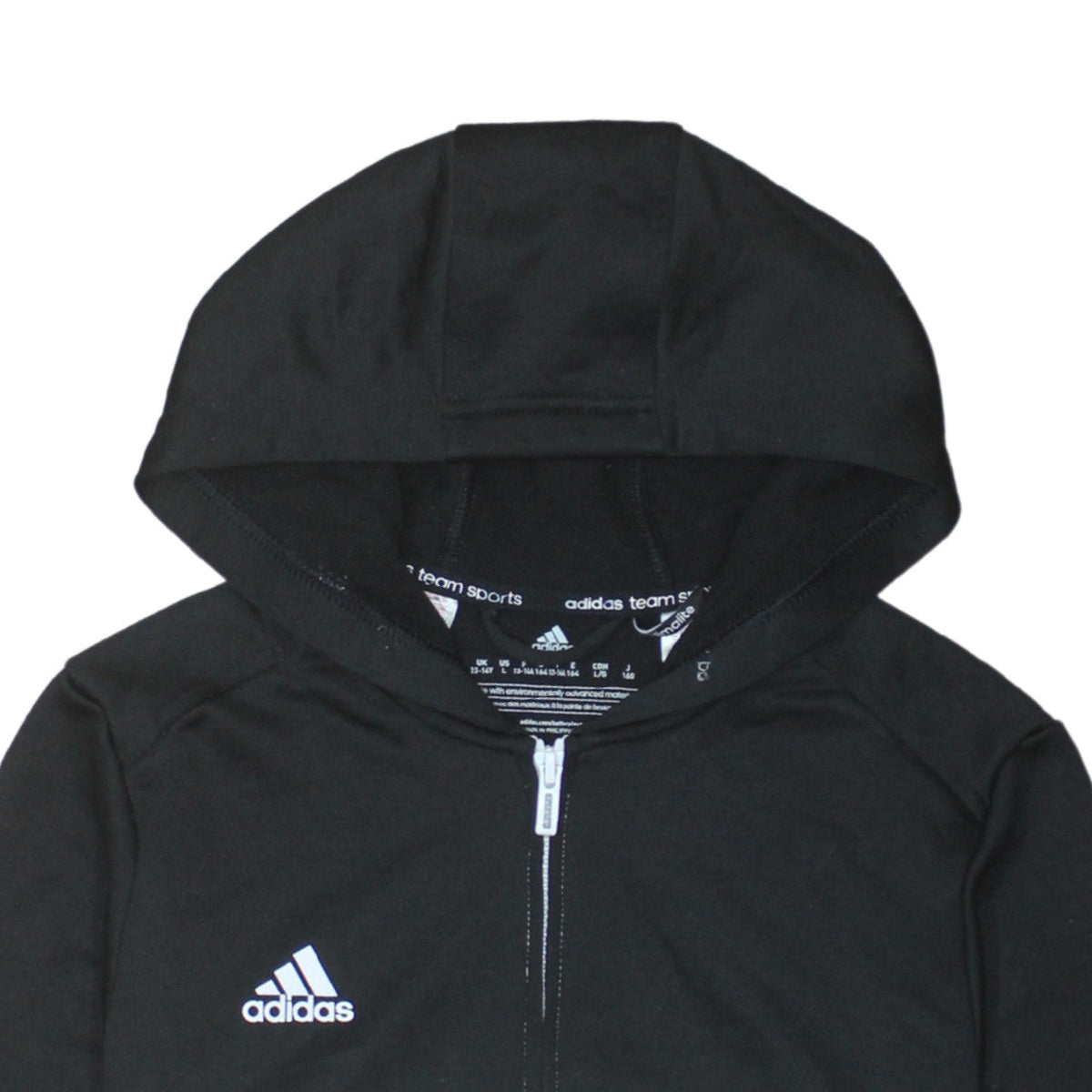 Additional view of Adidas boys’ black full zip hoodie 13-14 years colourblock sportswear
