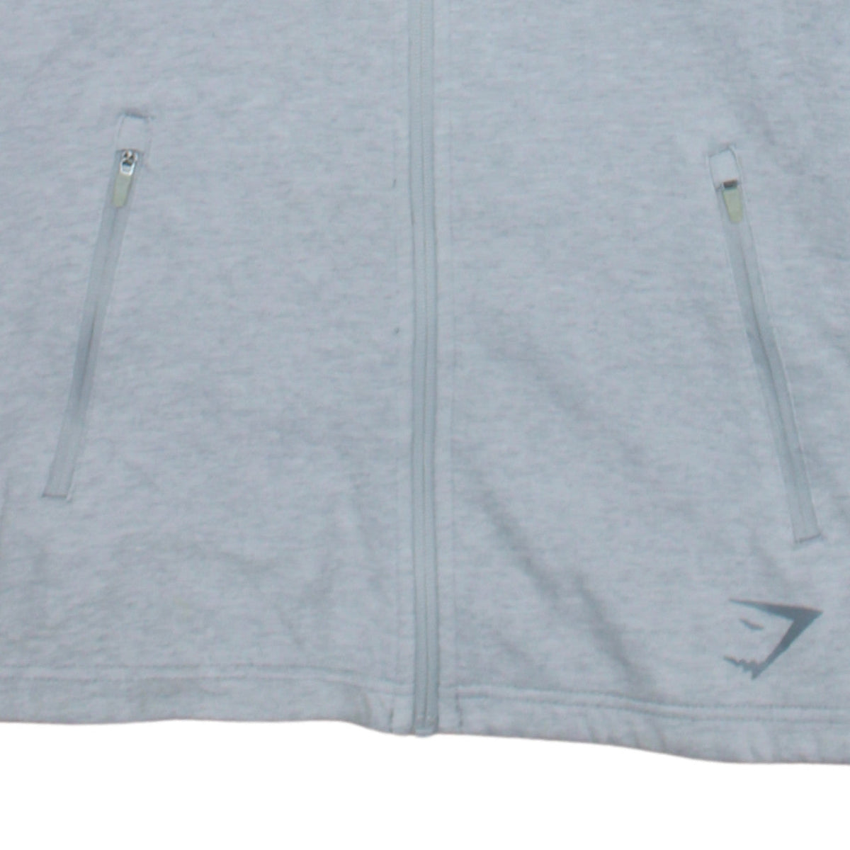 Additional view of Gymshark Men’s Grey Full Zip Athletic Hoodie, size S