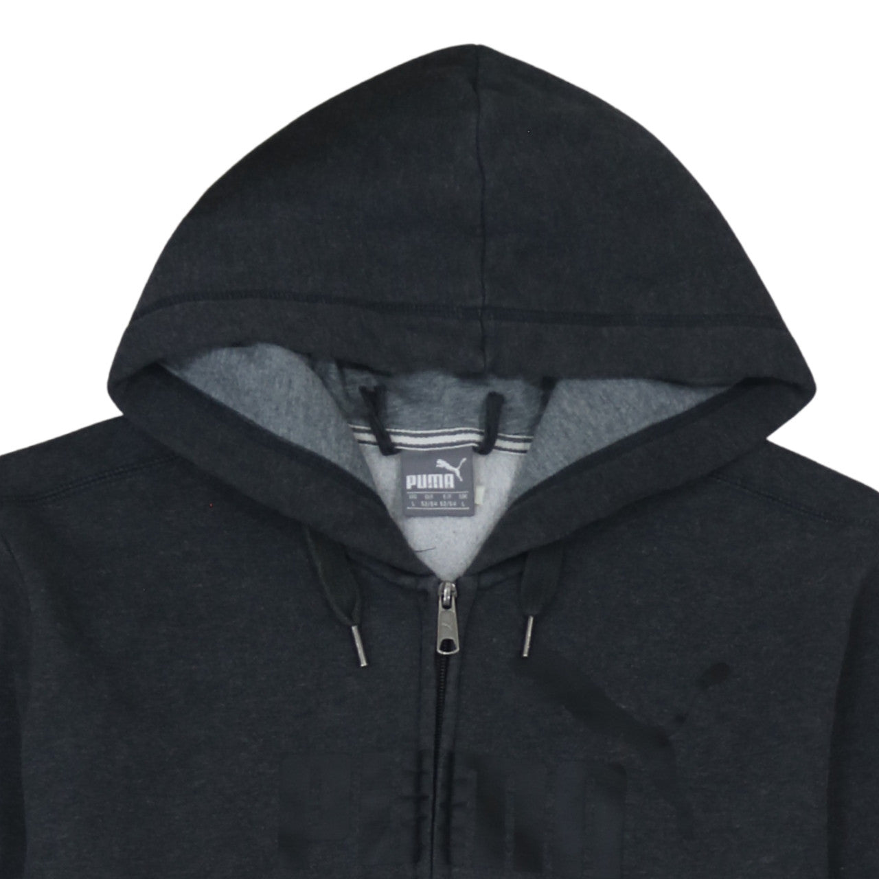 Additional view of Puma Men's Black Full Zip Hoodie, size L, Sports Fleece Sweatshirt