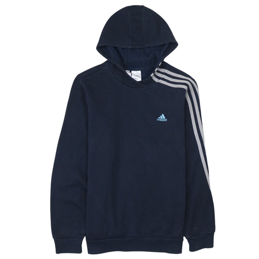 Additional front view of Adidas boys’ blue pullover hoodie 164cm regular fit sportswear