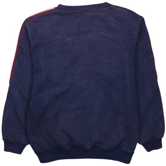 Adidas Boys Blue Crew Neck Pullover Sweatshirt Size 152 Logo Sportswear