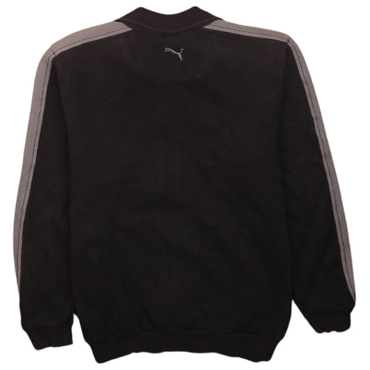 Puma Boys Black Track Jacket Size 12 Years Full Zip Logo Sportswear