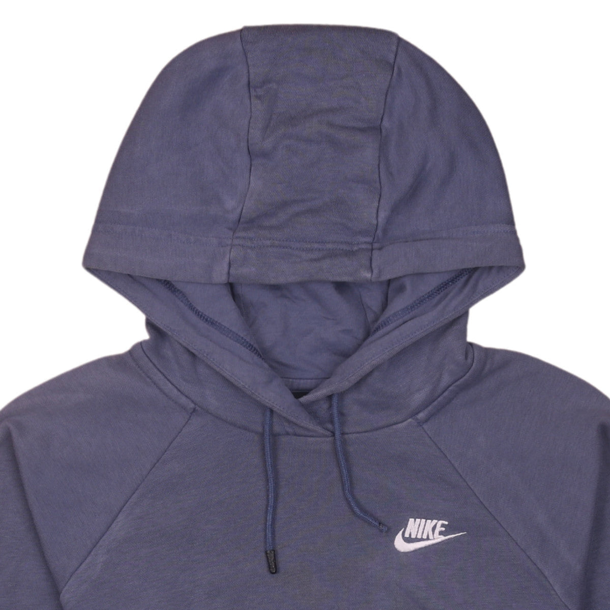 Brand and care label for Nike women’s blue pullover hoodie xs hooded sweatshirt