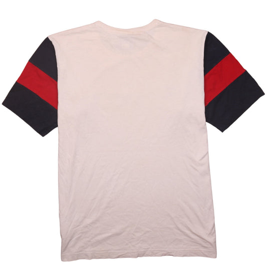 Champion Men's Beige Graphic T-Shirt Medium Red Black Sleeves