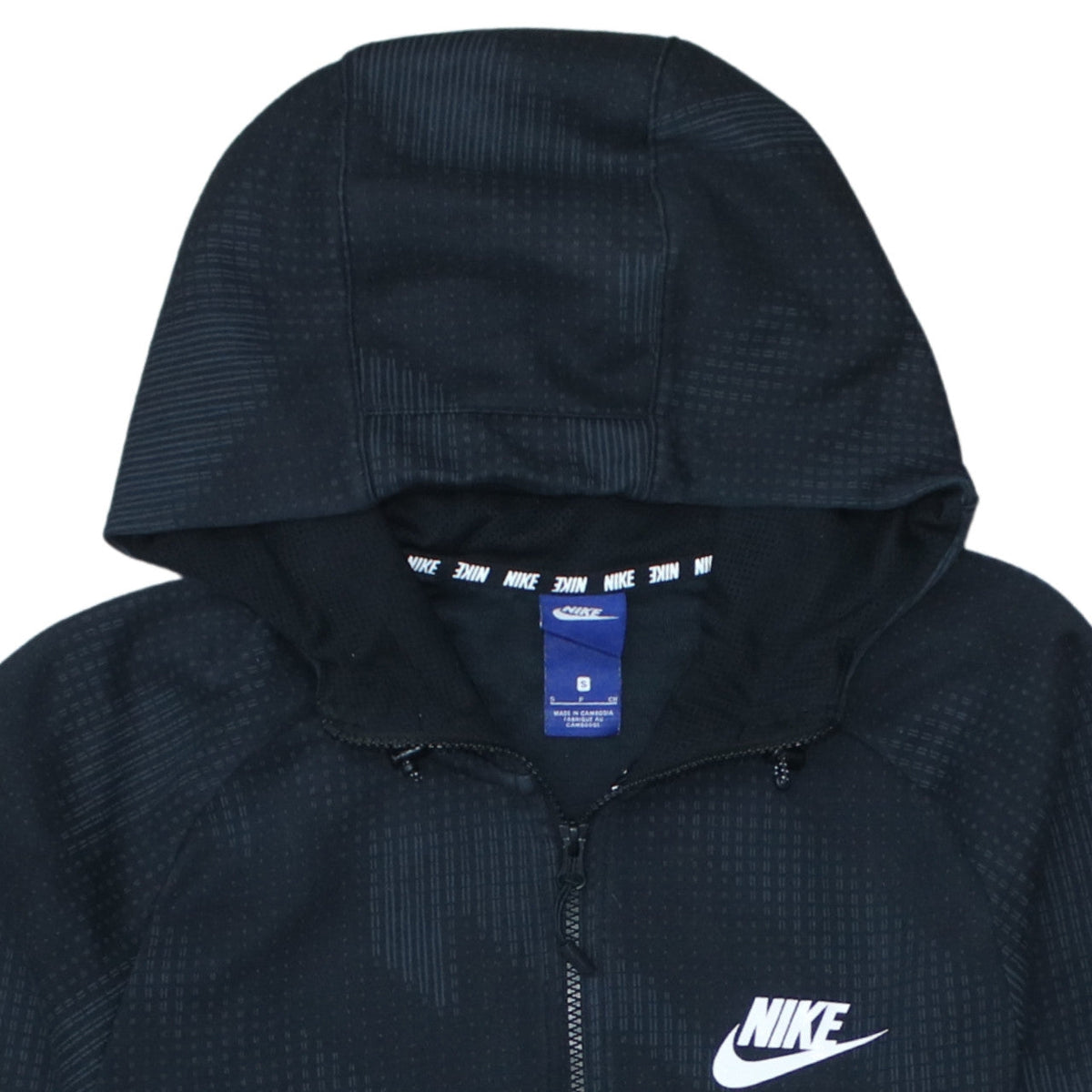 Additional view of Nike Men's Black Full Zip Hoodie, size S, Sportswear Cotton Blend