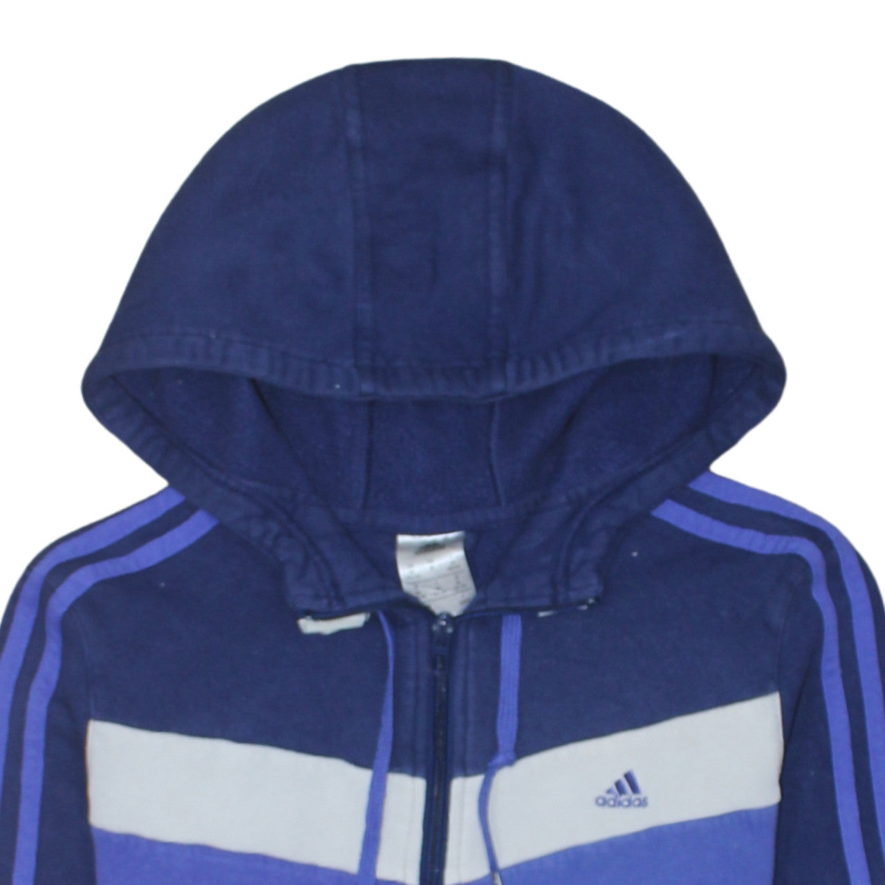 Adidas Women's Blue Full Zip Hoodie Medium Hooded Sportswear