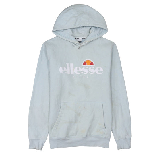 Additional front view of Ellesse Women Blue Pullover Hoodie, size 14, Cotton Blend Sport Logo