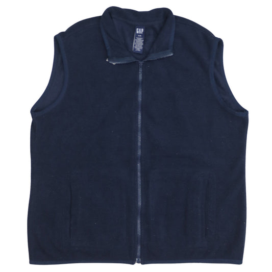 Additional front view of Gap Women’s Blue Fleece Waistcoat L Full Zip Sleeveless Casual Vest