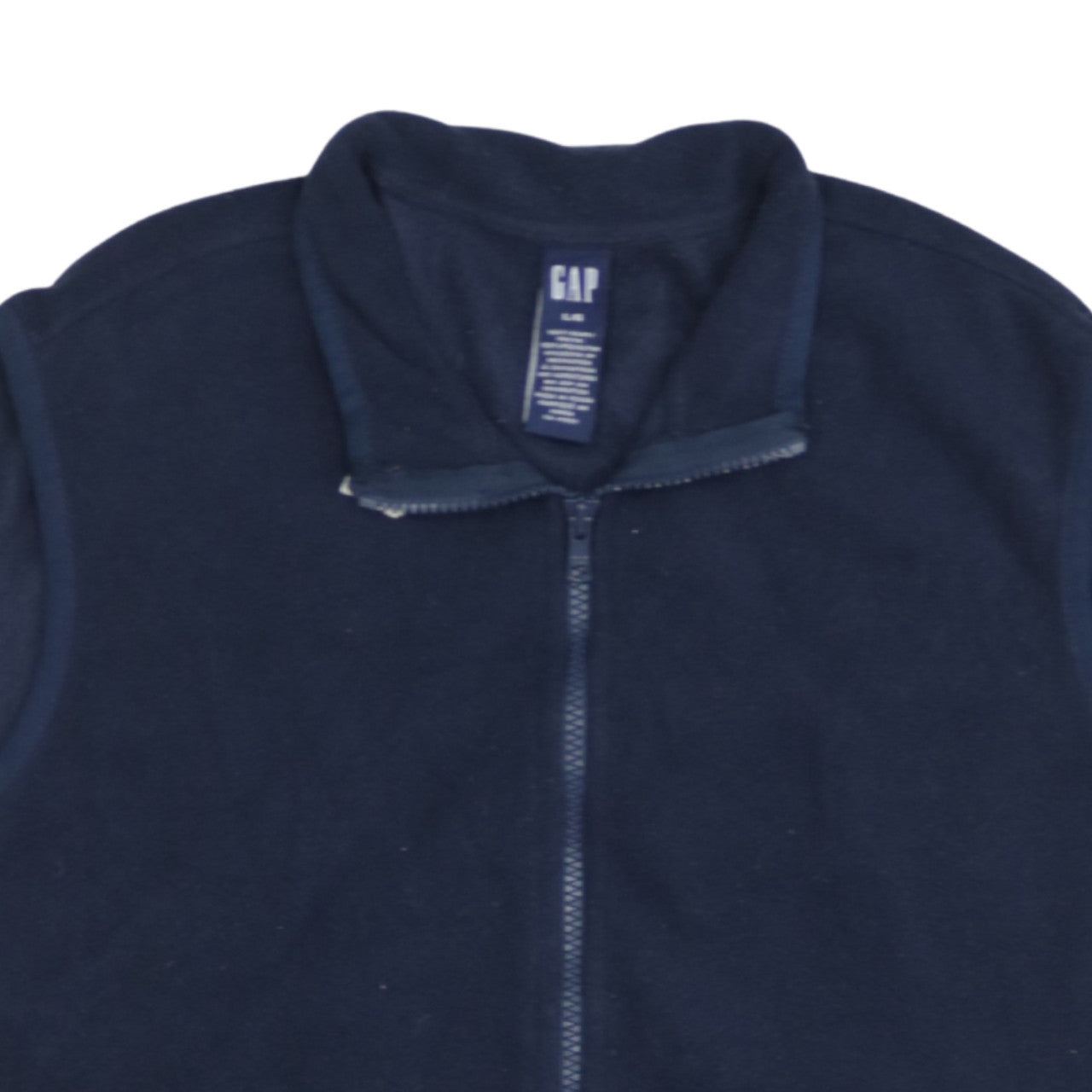 Additional view of Gap Women’s Blue Fleece Waistcoat L Full Zip Sleeveless Casual Vest