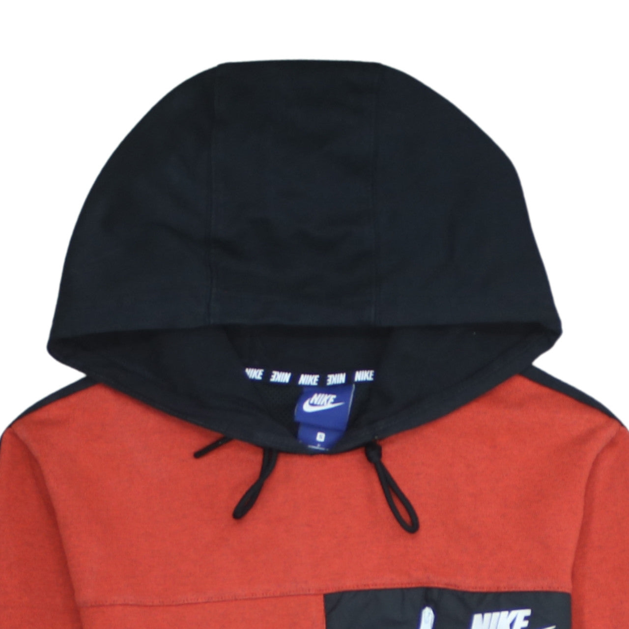 Nike Men's Red & Black Pullover Hoodie Size S with Zip Pocket