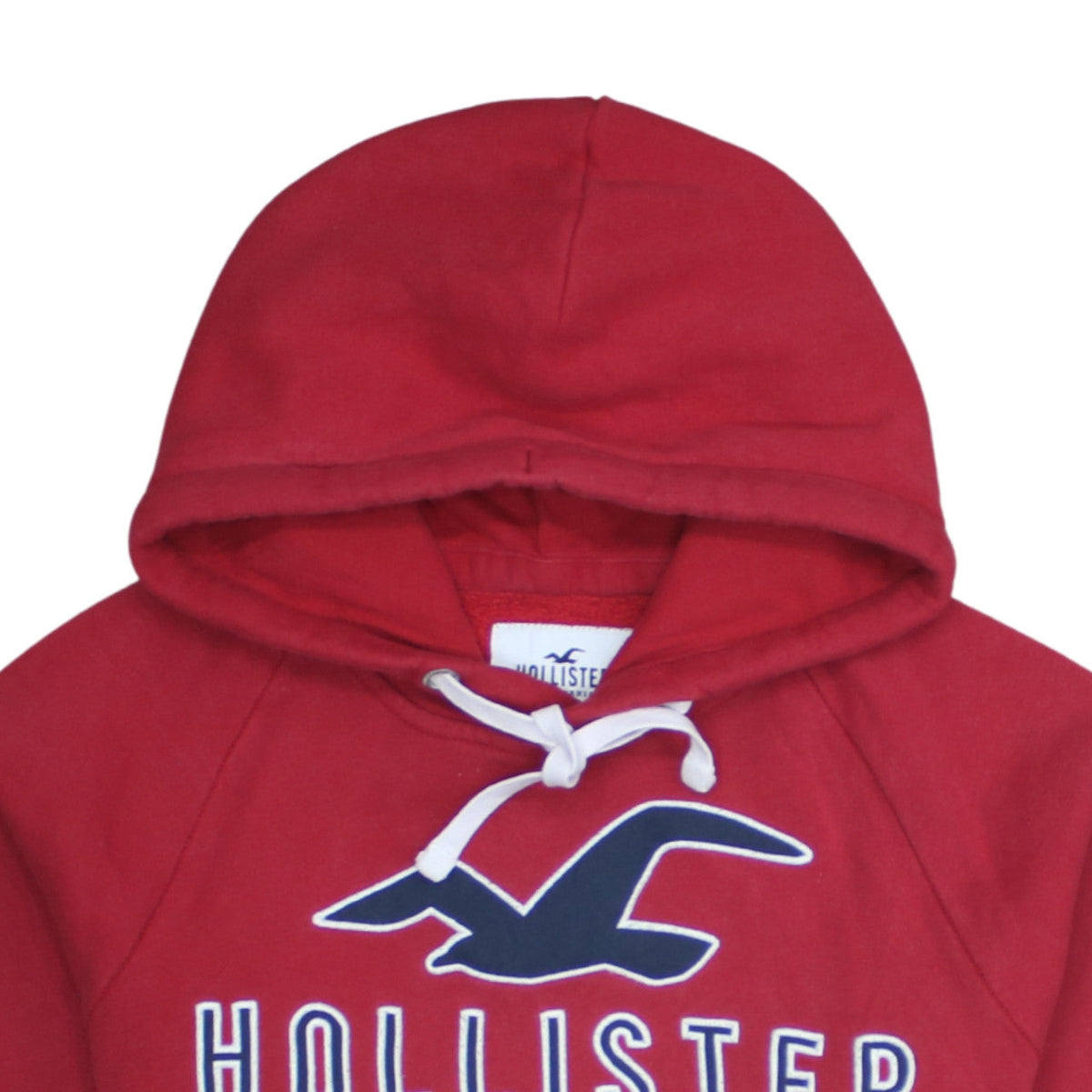 Additional view of Hollister Men's Red Pullover Hoodie Small Logo Fleece Sweatshirt