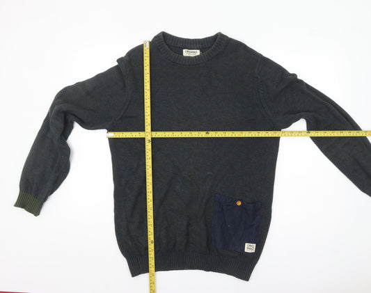 Jack & Jones Originals Men's Blue Cotton Jumper M Crew Neck
