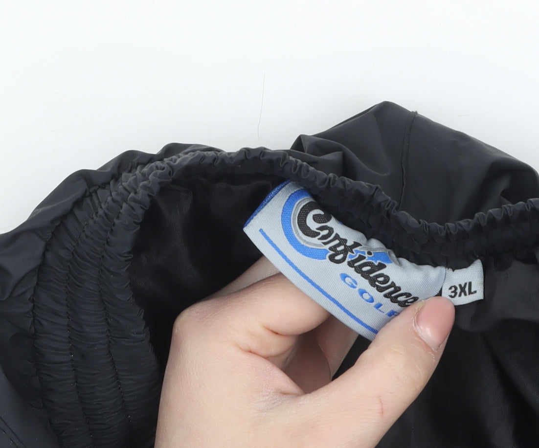 Brand and care label for Confidence Golf Men's Black 3XL Waterproof Rain Trousers