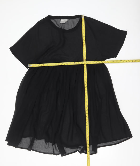 ASOS Women Black Size 6 Short Sleeve Smock Dress
