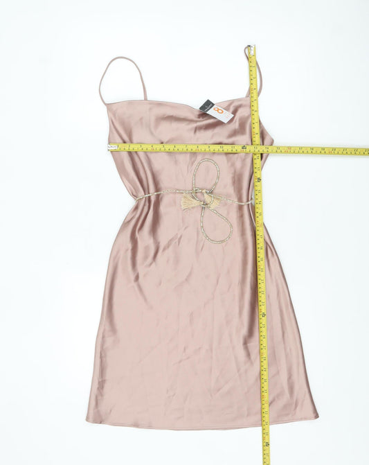Primark Women Pink Satin Slip Dress Size 8 Party Cocktail
