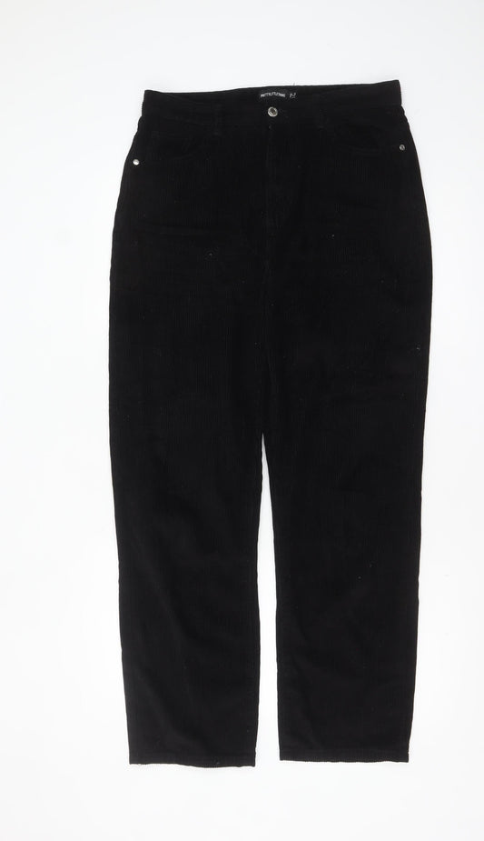 PrettyLittleThing Women's Black Corduroy Chino Trousers Size 12