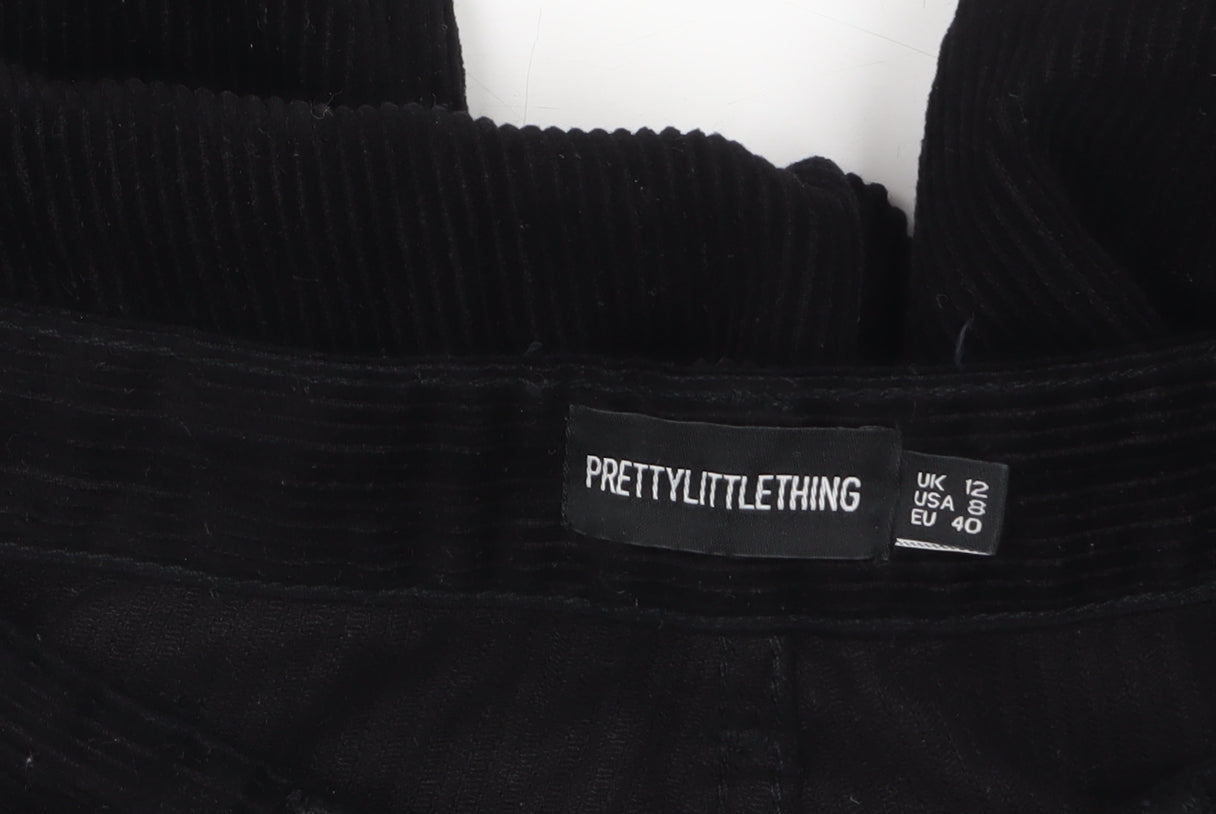 Additional view of PRETTYLITTLETHING Women's Black Corduroy Chino Trousers, size 12