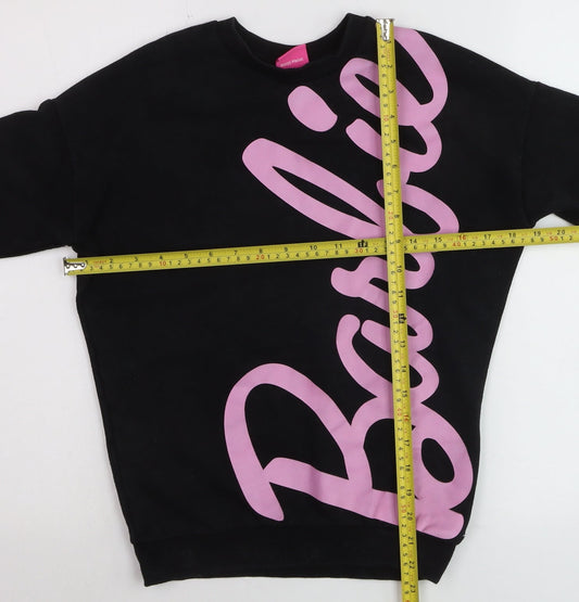 Barbie Girls Black Pullover Sweatshirt 13-14 Years Logo Graphic Print