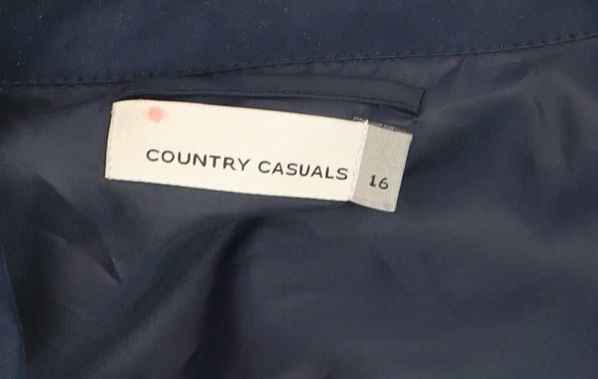 Additional view of Country Casuals Women Blue, size 16, Button-Up 3/4 Sleeve Shirt