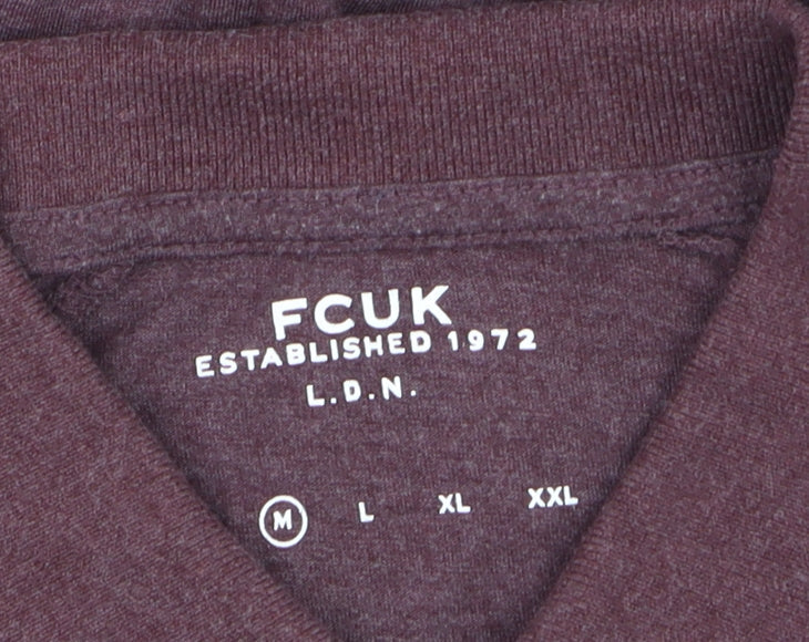 FCUK Men's Brown Collared Short Sleeve Polo T-Shirt M