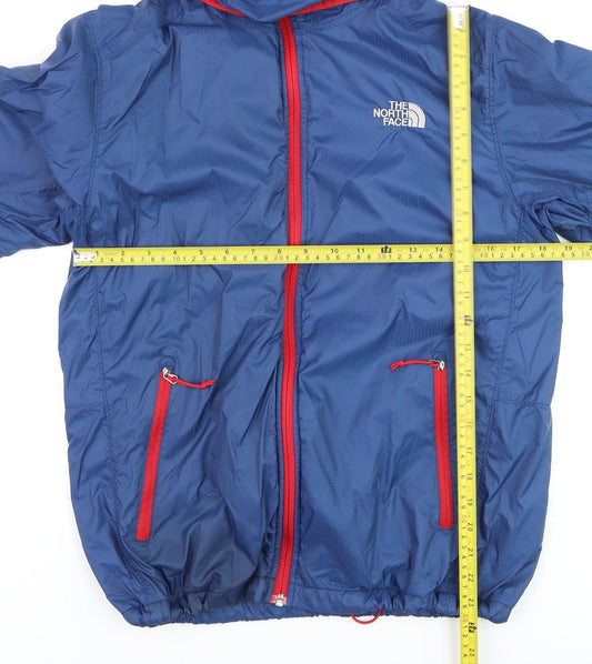 The North Face Men's Blue Hooded Windbreaker Jacket Size S